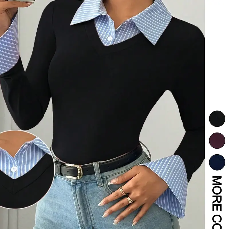 Women's Long Sleeve Slim Fit Knit Top Fabric, Elegant Spring Summer Fashion, Perfect for Daily Wear, Casual, Basic, Stylish and Comfortable Women's Clothing, Knitwear, Womenswear, Knit Clothes
