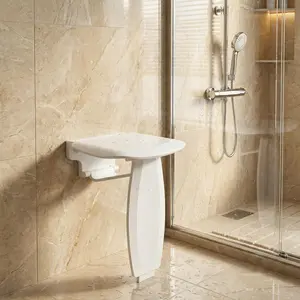 Garvee Heavy Duty Wall Mounted Foldable Shower Seat with 550 lbs Capacity, Non-Slip Fold Down Bench for Bathroom and Entryway Use