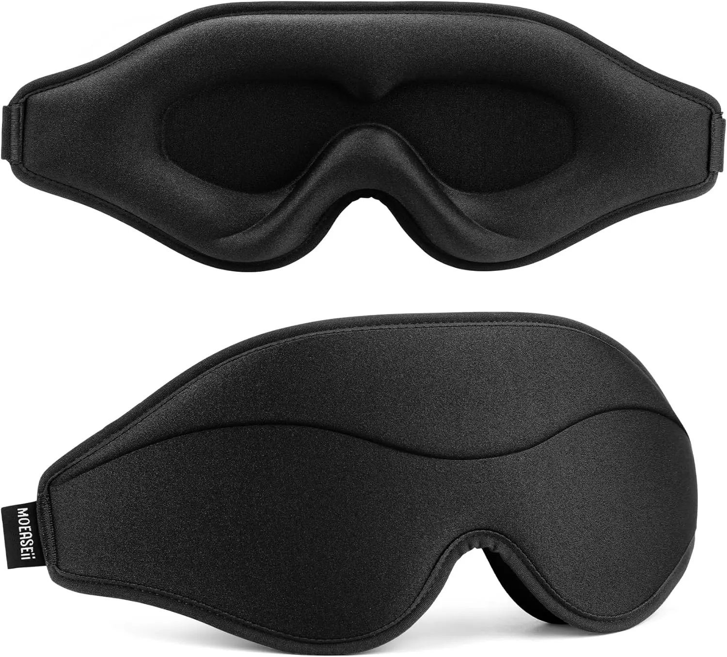 Sleep Mask for Side Sleepers, Total Blackout 3D Contoured Eye Mask for Men & Women, Zero Pressure Eye Cups, Adjustable Strap, Soft Breathable Blindfold for Travel, Nap, Sleep, Lightweight Eye Cover