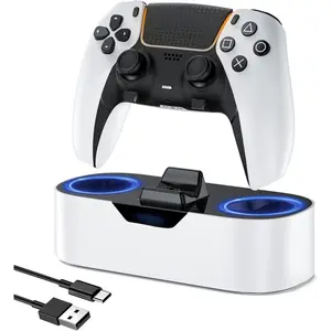 P-PCS016    PS5 Controller Charger Station, Fast Charging Dock for PlayStation 5 Controllers, Single Controller Charging Stand Replacement for PS5 Controller & DualSense Edge Controller, White