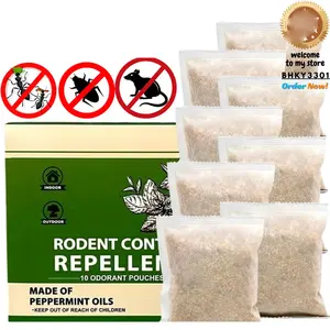 Natural Rodent Repellent - 10 Pack Peppermint Oil - Mice & Rat Deterrent