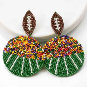 Football Field Beaded Earrings
