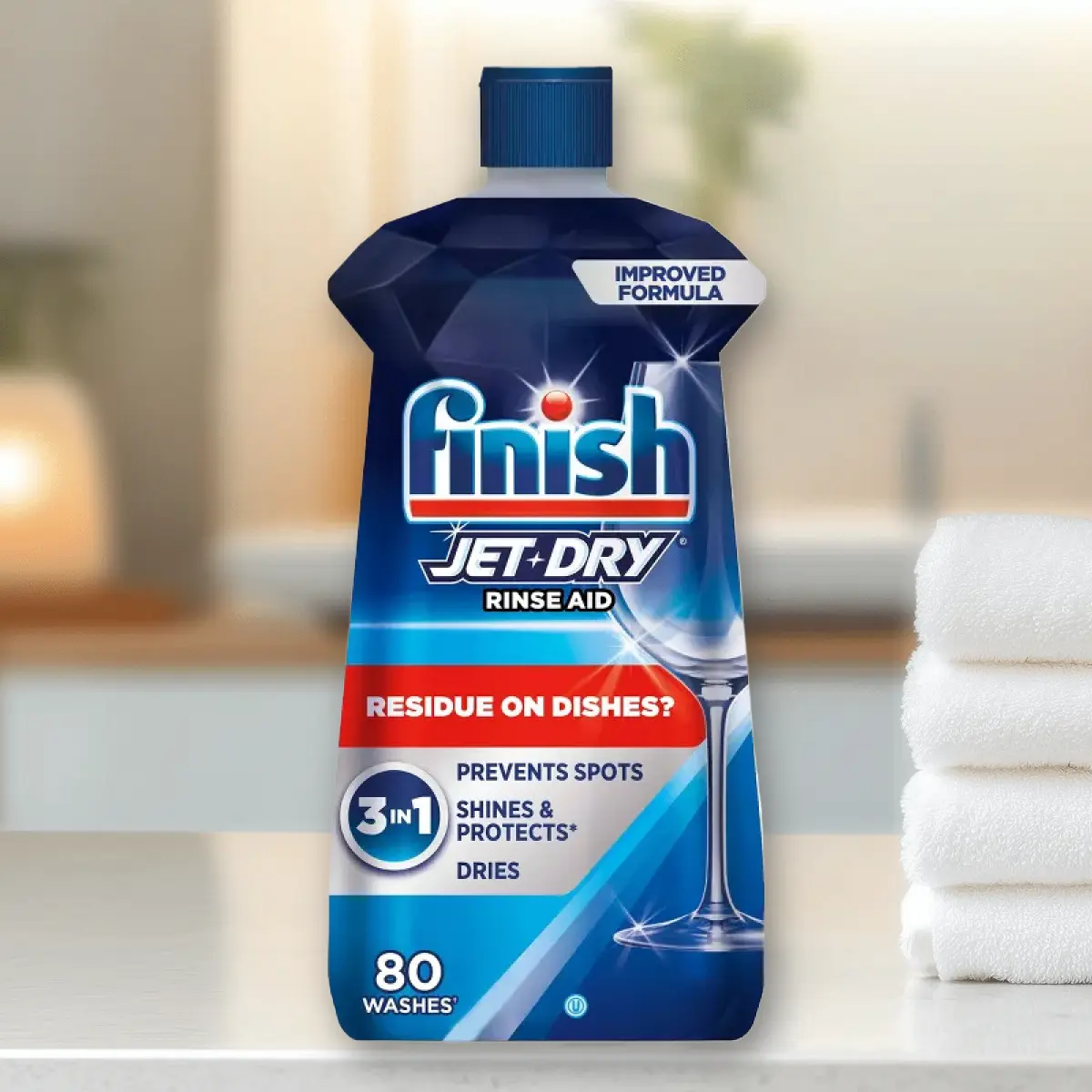 Finish Jet Dry Rinse Aid 8.45fl oz - Dishwasher Rinse Aid & Drying Agent, 8.45fl oz, for Spot-Free Dishes, Sparkling Finish, Travel Size