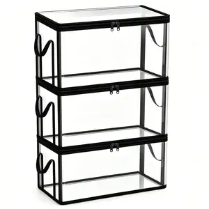 Large Transparent Thick Plastic Storage Box with Hinged Lid, Durable High-Capacity Organizer, Ideal for Home, Camping, Travel, Attic, Moving