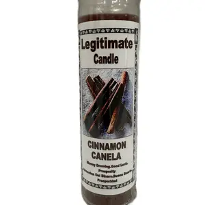 Legitimate Candle Cinnamon Scented Vela de Cristal for Money Drawing & Good Luck Prosperity Aromatherapy