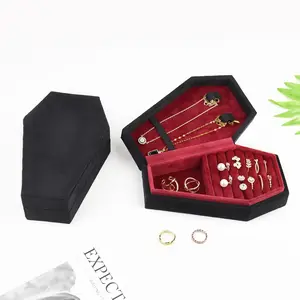 Velvet Design Jewelry Storage Box, Solid Color Jewelry Organizer, Portable Jewelry Display Box, Fashion  Accessories for Women & Men