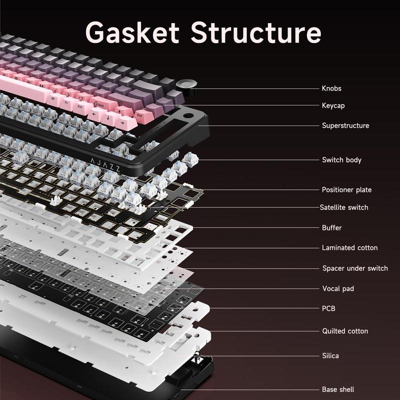 AJAZZ AK820MAX PLUS Daydream switch wireless mechanical keyboard Bluetooth three-mode long battery life gaming office gaming 8000mah