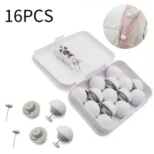 16PCS Duvet Pin Duvet Clips, Duvet Cover Pins Comforter Clips with Soft Fabric Material, Double Sided Pin Fasteners for Quilt, Cushions, Curtains - White