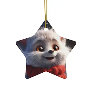 Christmas Kiity Ceramic Ornament, 4 Shapes