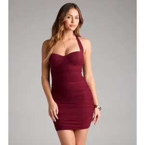 Always Effortless Halter Bodycon Mini Dress