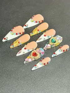 Colorful diamond nails