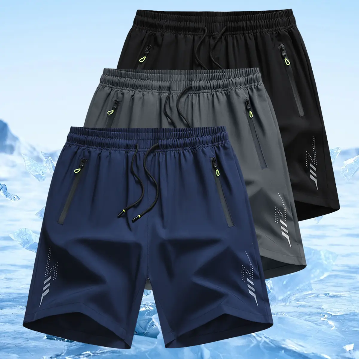 Navy Blue + Gray + Black