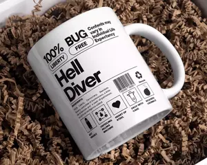 Funny mug, funny helldiver ingredients, coffee mug, novelty helldivers videogame mug, coffee cup