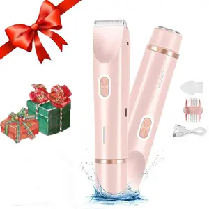 Women's Electric Shaver with Dual-Head Bikini Trimmer, Ipx7 Waterproof for Wet and Dry Use, Multifunctional Facial Hair Remover for Easy Grooming
