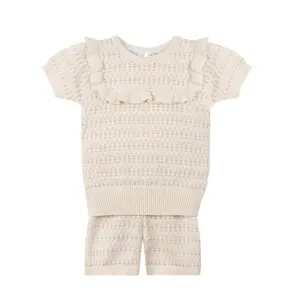 Girls Pointelle Jacquard Knit Set