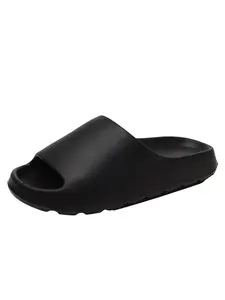 Women's Simple Comfort Strap Toe-Exposed Plastic Sandals, Lightweight Waterproof Non-Slip Thick Sole, Suitable for Bathroom & Outdoor Use