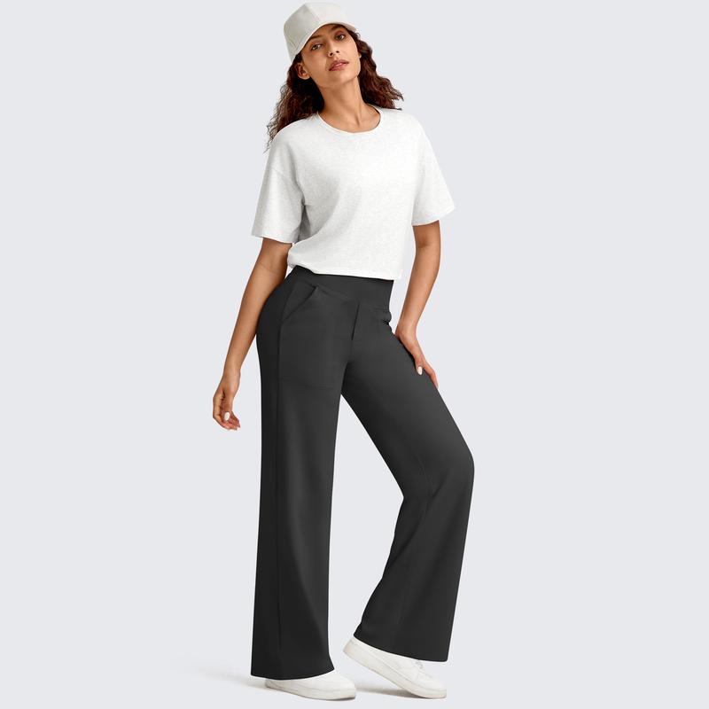 G4Free Loose High-Waist Business Casual Pants Yoga Pants Women Wide Leg Pants with Pockets Comfortable Athletic Sweatpants Outdoorfun,TikTokShopBlackFriday