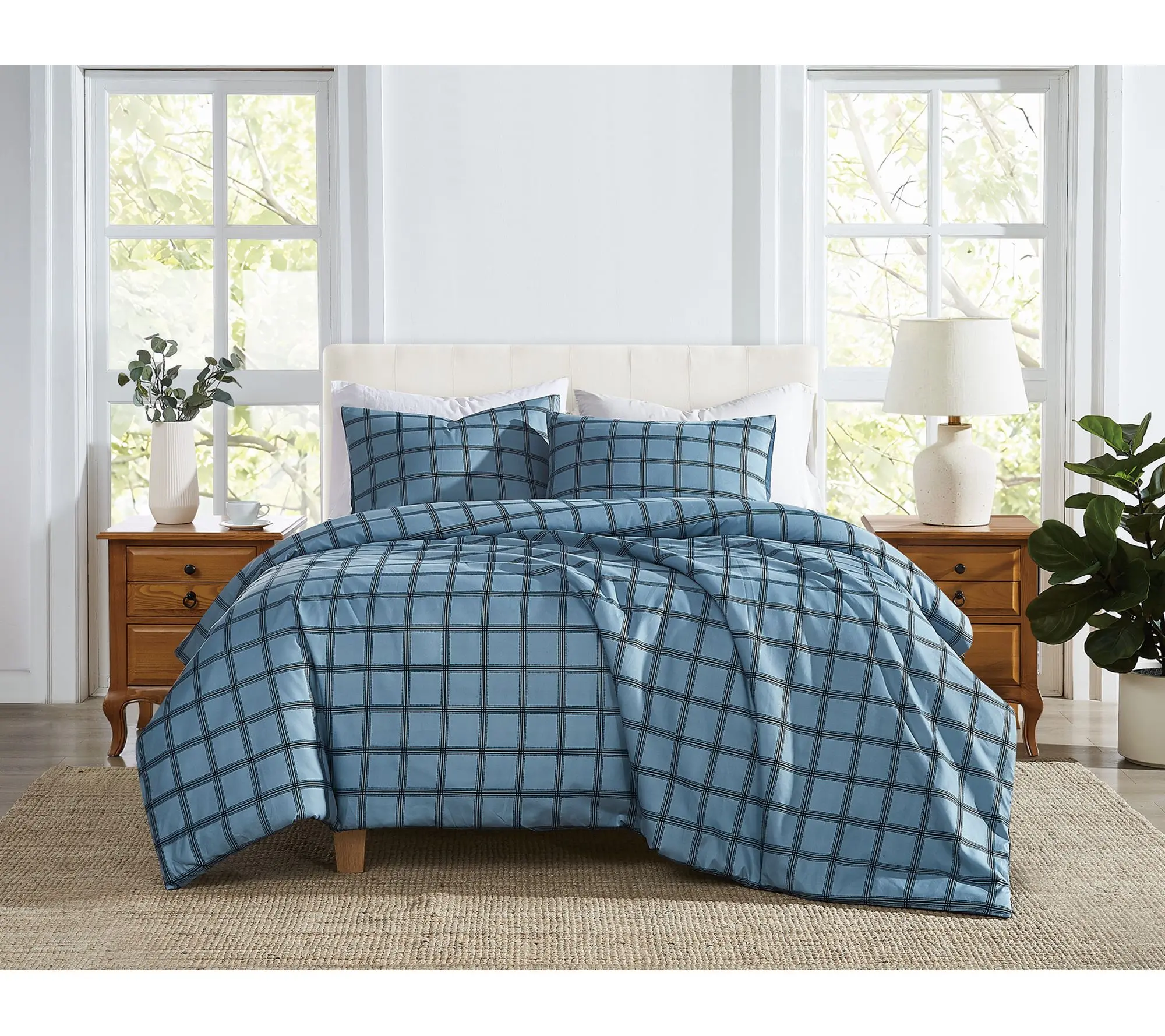 Cannon Luka Grid King 3 Piece Duvet Cover Set Cannon Luka Grid King 3 Piece Duvet Cover Set