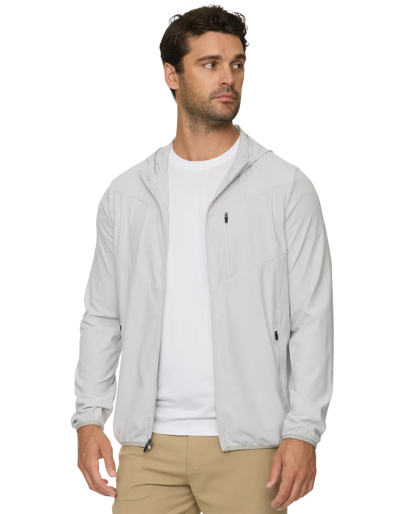 PIVOT PERFORMANCE JACKET - Men's Lightweight Performance Jacket, Water Resistant Full Zip Hooded Jacket with Zipper Pockets