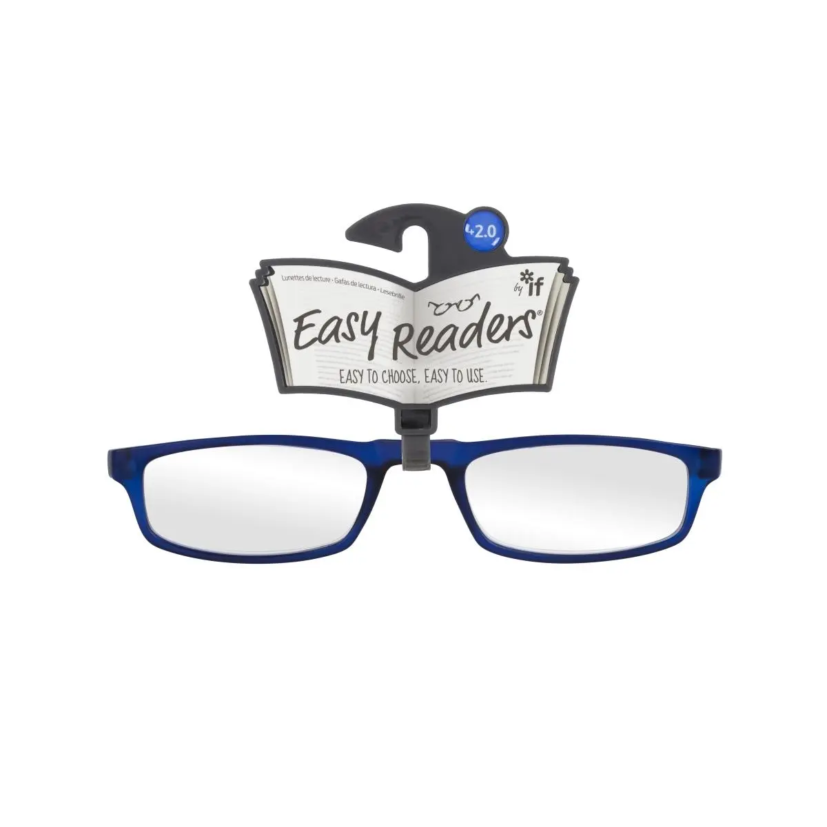 212 MAIN Unisex Full-Rim High Street Easy Readers Eyeglass Frames - Blue Frame, +2.0 Lenses, Single Retail Grade Item for USA Market (DIY Specialty Supply)