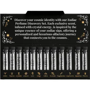 Circe Boutique Zodiac Gemstone Perfume Oils - 12 scent set Perfume Oil Sampler Discovery Set for men and women Crystal Energy & Natural Fragrance Oils - Aromatherapy Gift Set