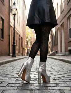 Chic 6-Inch Pointed Toe Ankle Strap Boots with Double Layer Platform for Women Stylish Chunky Heel Walking Shoes