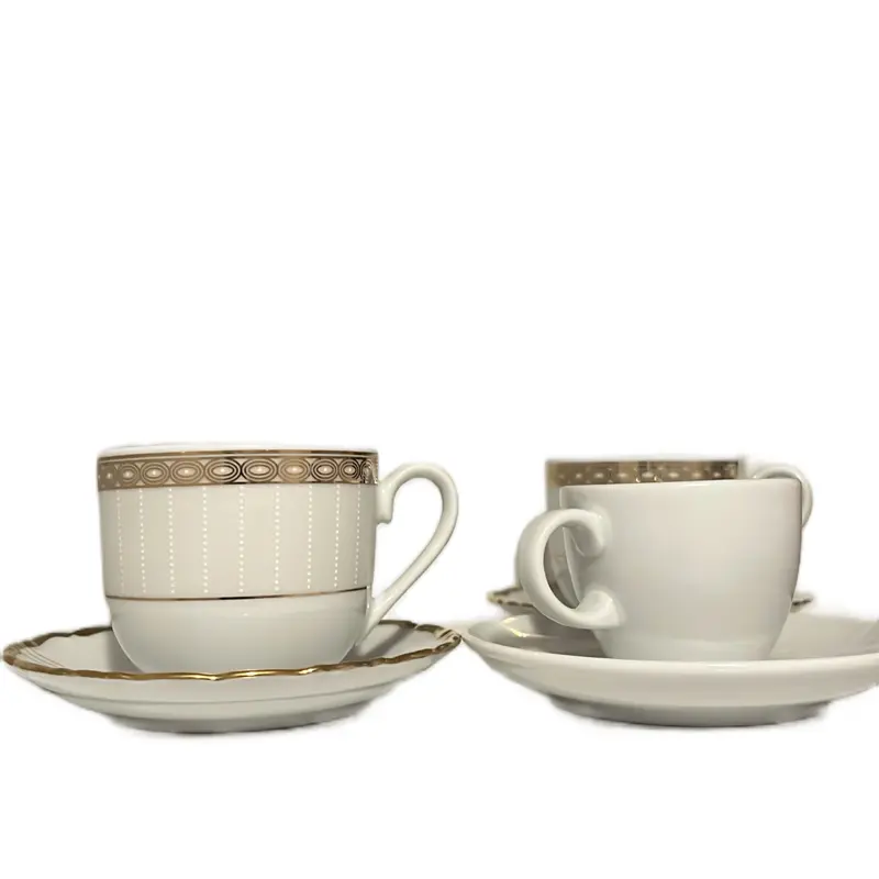 Tea Cup Candles - Decorative Tea Cup with Gold Accents and Decorative Design, Ideal for Tea Lovers - Ornaments