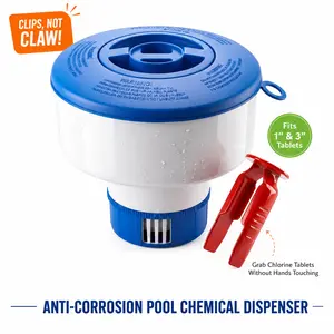 Sepetrel Pool Chlorine Floater Dispenser with Tablets Clamp, Durable & Adjustable Release Floating Dispenser,for Pool or Spa outdoorfun