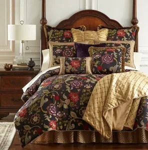 Austin Horn Escapade Black Floral 3 Piece Comforter Set