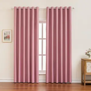 2pc Solid Color Blockout Curtains, Heat Insulation Sun Protection, Easy Install, Suitable for Living Room Balcony Dining Room