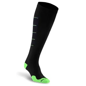 PRO Elite 2 Black Knee High Compression Socks for Running Training Work and Recovery Graduated Compression 20-30 mmHg Moisture Wicking Made in USA