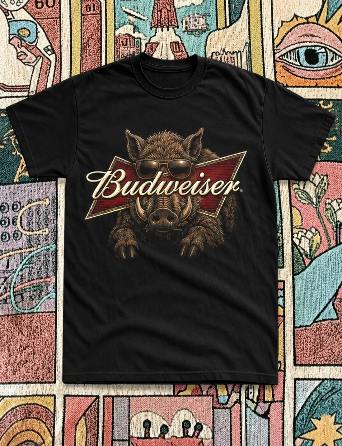 Budweiser Wild Boar Shirt, Funny Boar Graphic Tee, Vintage Beer Lover T-Shirt, Retro Hog Shirt, Woodland Animal Graphic Tee, Comfort Colors Unisex Tee