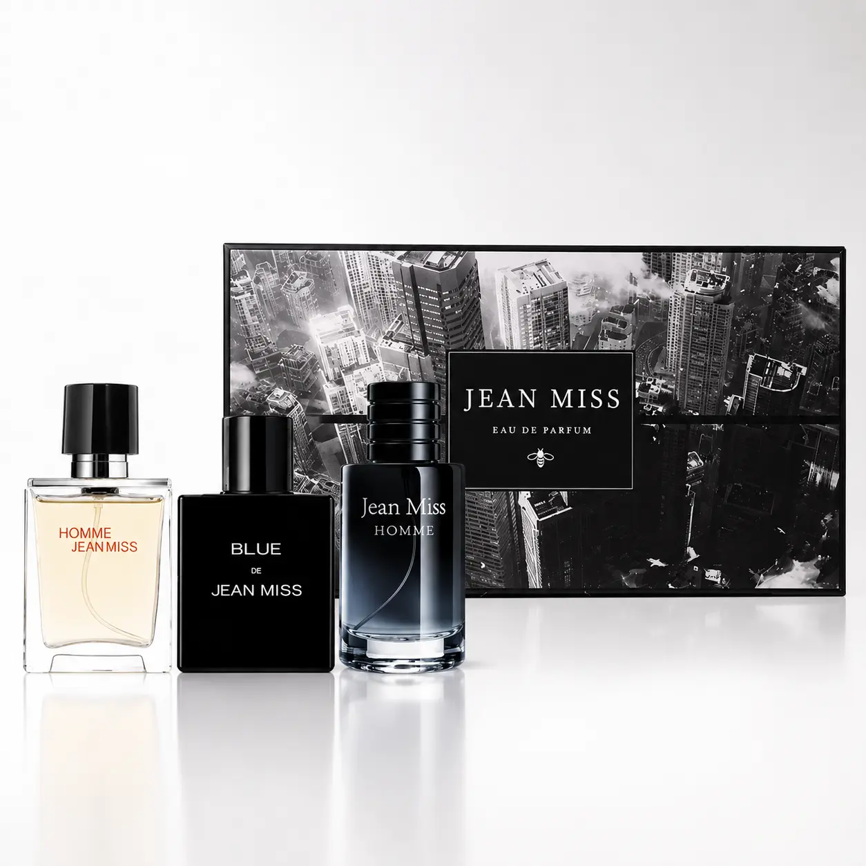 JEAN MISS Men's 3-in-1 Luxury Travel Size Perfume Gift Set - 3x30ml Eau de Parfum & Body Spray Collection with Long-Lasting Woody, Citrus Fruity, Floral, Vanilla Creamy Scents for Daily Wear, Dating, Boyfriend Birthday Gift, Fresh Portable Option