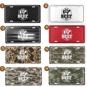 Eat Beef License Plate, Carnivore BBQ Man Cave Decor