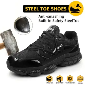 Steel Toe Shoes for Men IndestructibleWork Shoes Lightweight Steel ToeSneakers Non Slip Safety Shoes PunctureProof Composite Toe Shoes