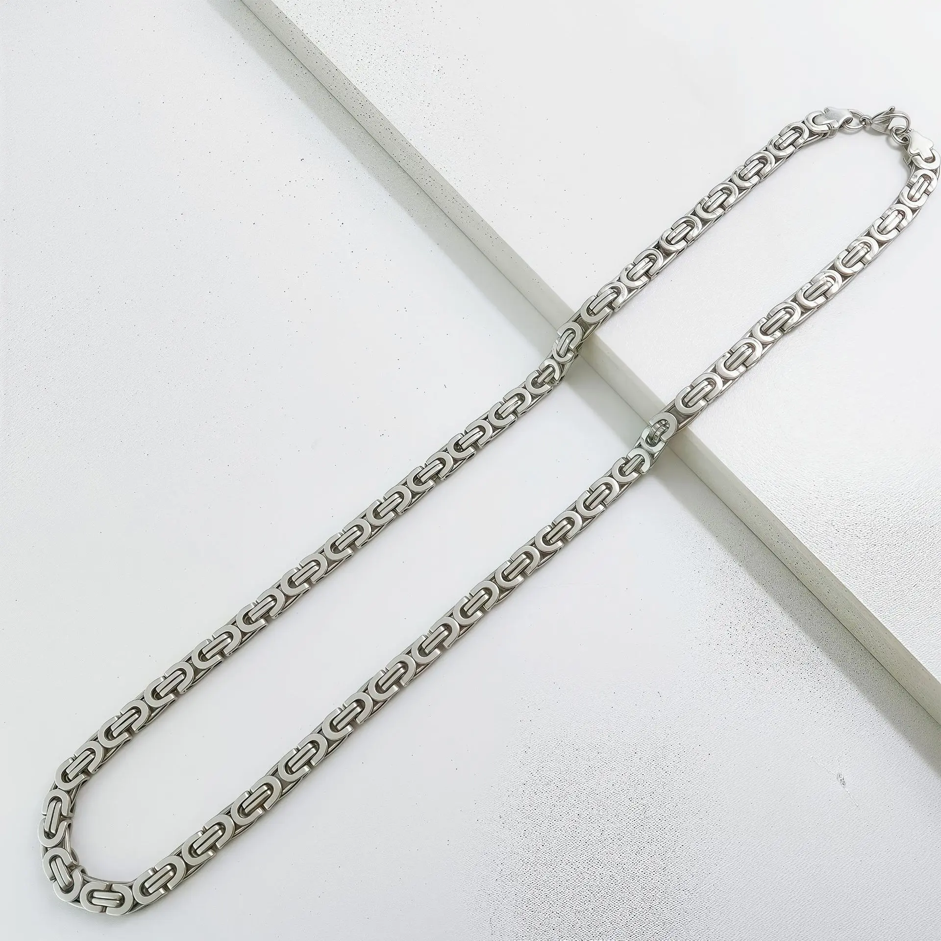 Steel color  6mm * 55cm flat link chain
