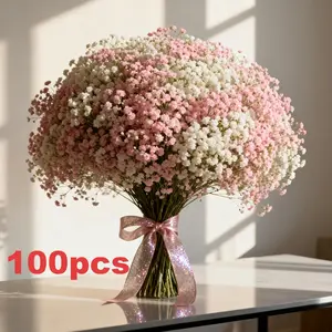 100pcs Artificial Starflower Bouquet, Wedding Decoration Essential, Perfect for Bride Handheld Flower Arrangement, Party DIY Floral Decor Faux Flowers