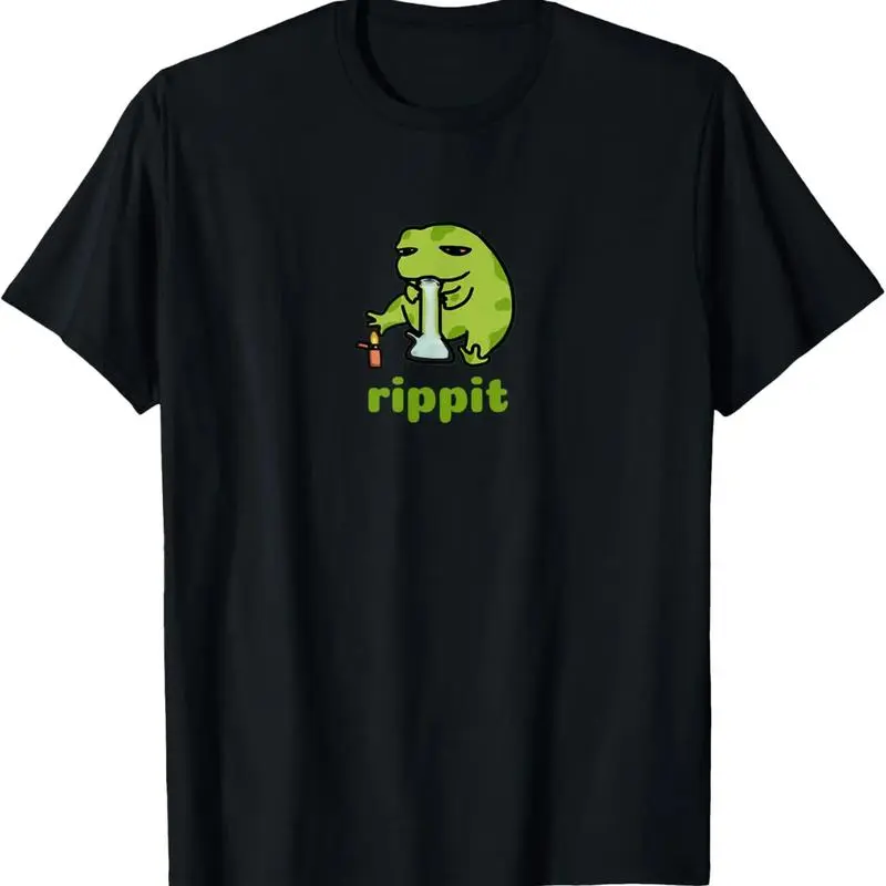 100%25 Cotton Unisex Rippit Stoner Frog  Weed, Marijuana Smoker, Cannabis 420 T-Shirt