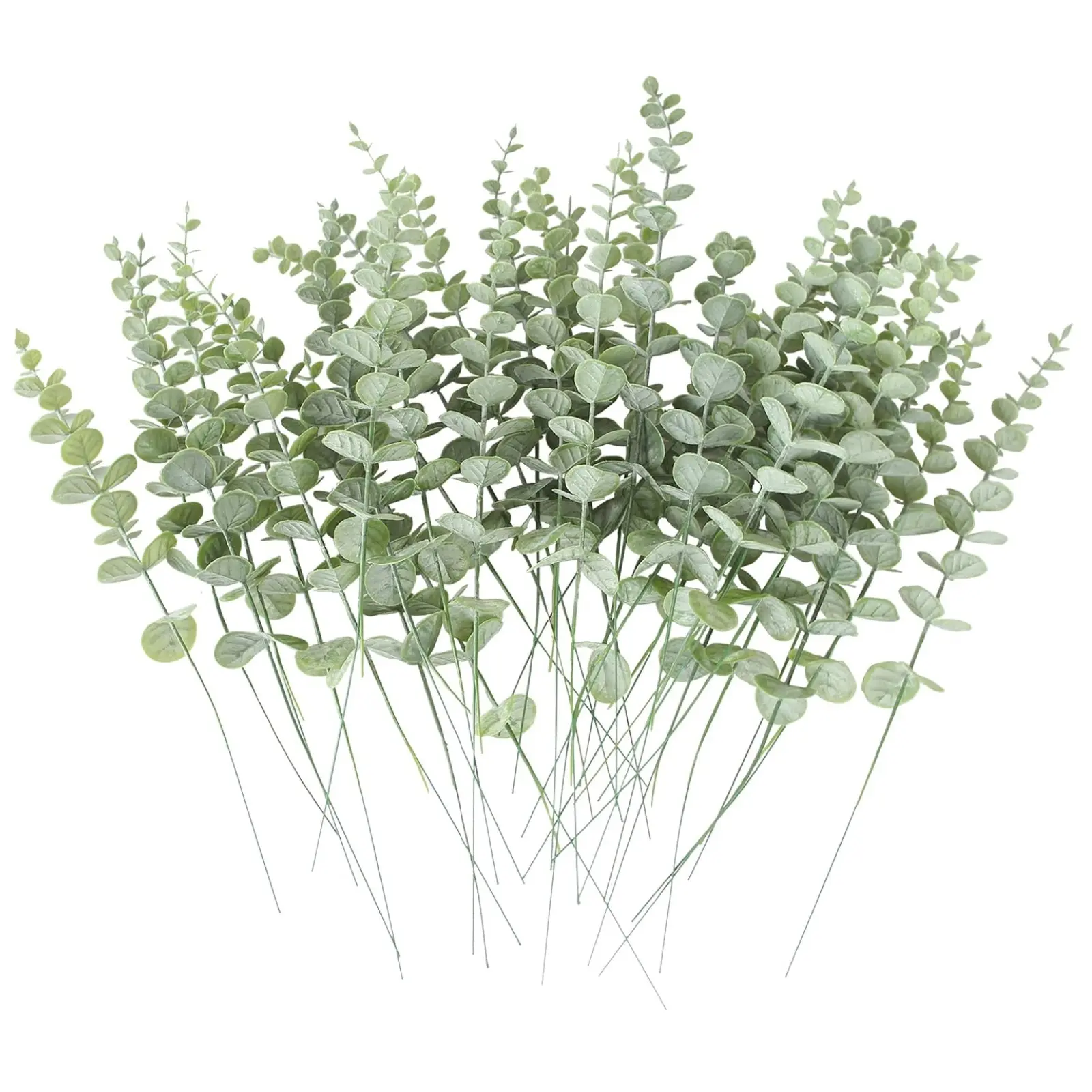 Artificial Eucalyptus Leaves Stems in Realistic, 25/50 Pieces Decorative Synthetic Plant for Home Office Floral Bouquets Wedding Decoration Indoor Plants Decor