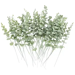 Artificial Eucalyptus Leaves Stems in Realistic, 25/50 Pieces Decorative Synthetic Plant for Home Office Floral Bouquets Wedding Decoration Indoor Plants Decor