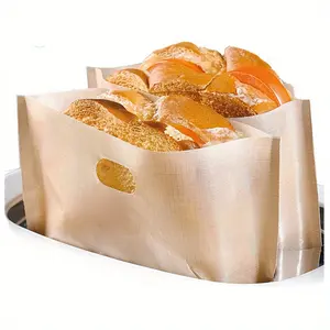 10pcs/set Non Stick Reusable Heat-Resistant Toaster Bags, Sandwich Fries Heating Bags, Cooking Tools Gadgets, Kitchen Accessories