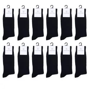Vincent Di Mani Men’s 12-Pair Solid Black Polyester Dress Socks
