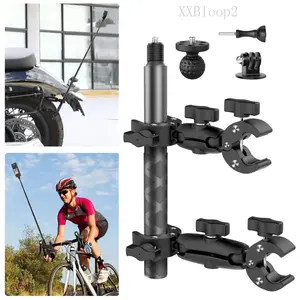 Motorbike Mount, Bike Handlebar Clamp Mounts 59" Invisible Selfie Stick Bundle Kit, for Camera Accessories