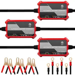 [3-Pack] 1000mA   Charger,  12V Fully Automotive  Charger Maintainer, Trickle Charger, Float Charger and Desulfator for , ATV  Lawn Mower and Lead Acid