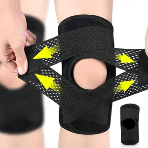 1pc Air Mesh Knee Brace for Women & Men - Breathable Compression Support with Side Stabilizers Adjustable Wrap for Knee Pain Meniscus Tear ACL MCL Arthritis & Running copper knee patella stabilizer ultra-soft bandage advanced support