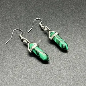 Malachite Chakra Point Peaceful Earrings