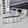 LED Digital Alarm Clocks for Bedrooms with Temperature Display, Voice Control & Battery Operated, 12/24 Hour Format, Small Bedroom Decor (Batteries Not Included), Home Decor, Creative Digital Clock