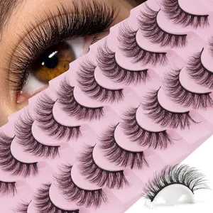 10 Pairs 3D False Eyelashes, Soft Natural Look, Reusable, Long-Lasting, Perfect for Beginners, Enhances Eye Size, Comfortable Fit, Beginner Friendly Eyelashes