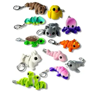 Figurine Animal Keychain & Micro Mini pet pocket buddy - 3D Printed Design for Keys & Bags, Available in Various Colors, Perfect for Easter Baskets
