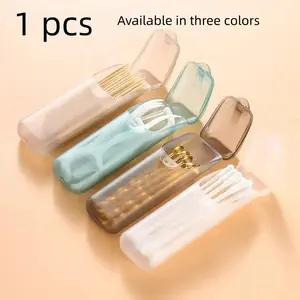 Portable Dental Storage Box, Durable Storage Organizer, Transparent Plastic Toothpick Floss Cotton Swab Holder, Multi-Layer, Travel Friendly, Soft Color Option